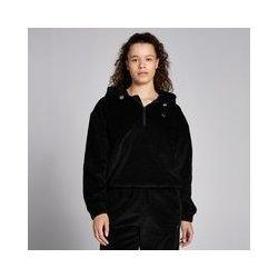 MP Women's Lifestyle Corduroy 1/4 Zip Hoodie - Black - S