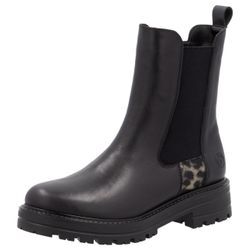 Chelseaboots REMONTE Gr. 37, schwarz Damen Schuhe Blockabsatz, Boots, Stiefelette mit Besatz in Leo-Optik