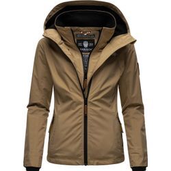 Outdoorjacke MARIKOO "Erdbeere" Gr. L (40), grau (taupe) Damen Jacken sportliche Funktionsjacke mit Kapuze