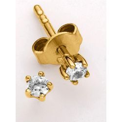 Paar Ohrstecker LADY, gold (gelbgold 375), Ohrringe, Damen, 0,25 ct. Goldfarben 375, Metall-Gold-Diamanten