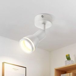 Led Deckenleuchte 1 Flammig Deckenstrahler: weiß Deckenlampe Spots GU10 Schwenkbar Wandstrahler Innen Metall Deckenspots für Flur Wohnzimmer Küche