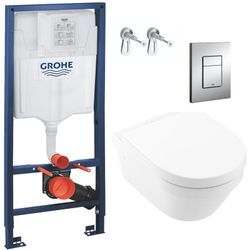 Grohe - Pack WCRapid sl Vorwandelement + Villeroy & Boch Architectura WC-Becken spülrandlos unsichtbare Befestigungen