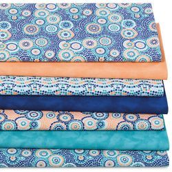 Patchwork- und Quiltpaket "Mosaik", blau-color