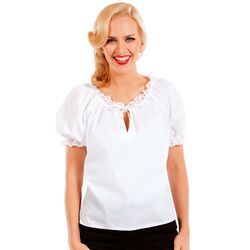 Rüschenbluse für Damen, weiß