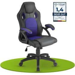 Juskys - Racing Schreibtischstuhl Montreal - ergonomisch, höhenverstellbar & gepolstert, bis 120 kg - Bürostuhl Drehstuhl pc Gaming Stuhl - violett