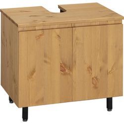 Waschbeckenunterschrank OTTO PRODUCTS "Fjonn", beige (natur), B:60cm H:57cm T:40cm, Massivholz, Schränke, Kiefer, Breite 60 cm, Massivholz mit pflanzlichem Bio Öl behandelt