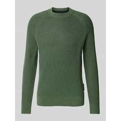 Regular Fit Strickpullover aus Bio-Baumwolle-Schurwolle-Mix