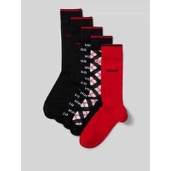 Socken mit Label-Schriftzug im 5er-Pack