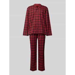 Pyjama mit Label-Details Modell 'Flannel'