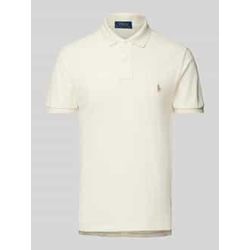 Slim Fit Poloshirt aus reiner Baumwolle mit Logo-Stitching