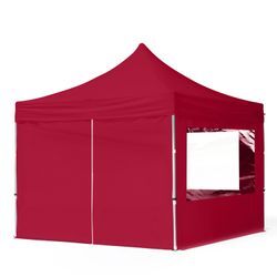 TOOLPORT 3x3m Aluminium Faltpavillon, inkl. 4 Seitenteile, rot - (59014)