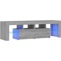 TV-Schrank mit LED-Leuchten Grau Sonoma 140x36,5x40 cm Vidaxl