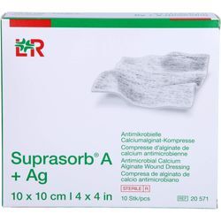 Suprasorb A+ag Antimik.cal.alginat Kompr.10x10 cm 10 ST