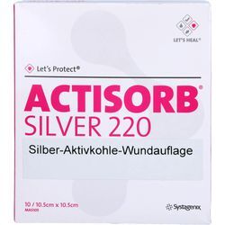 Actisorb 220 Silver 10.5x10.5 cm Steril Kompressen 10 ST