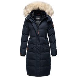 MARIKOO Damen langer Winterjacke Stepp Parka mit abnehmbarer Kapuze Schneesternchen