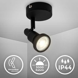 B.k.licht - Bad Deckenspot led GU10 5W Deckenlampe IP44 Deckenleuchte Badezimmer drehbar