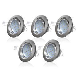 Led Einbau-Strahler Decken-Spots 5er Set Einbauleuchte ultra-flach 5W Schwenkbar - B.k.licht