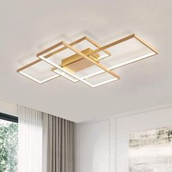 Ganeed - Deckenleuchte, Moderne led Deckenleuchten mit 3 Quadraten,75W Kaltweiß Einfaches Design Aluminium Acryl Unterputz Deckenlampe Leuchten für