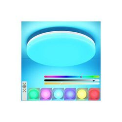 GBLY Deckenlampe LED Deckenleuchte Schlafzimmer - Ø28CM Schlafzimmerlampe Dimmbar mit Fernbedienung 24W Küchenlampe RGB Farbwechsel Deckenbeleuchtung