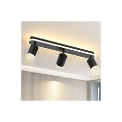 Gbly - Deckenstrahler schwarz 3-flammig - LED-Deckenlampe 16W Metall drehbar 330° Modern Deckenstrahler für Schlafzimmer Flur Esszimmer Küche ohne