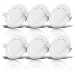 6x led Einbauspots Bad Strahler Einbauleuchten weiß dimmbar Deckenspots IP44 - B.k.licht