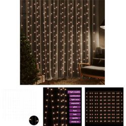 LED-Lichtervorhang 3x3 m 300 led Warmweiß 8 Funktionen - Weihnachtsbeleuchtung - The Living Store