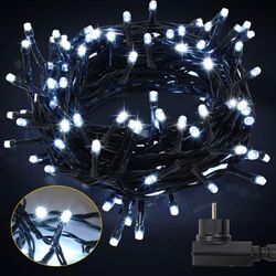 SWANEW 10M LED Lichterkette Beleuchtung 8 Lichtmodi Wasserdicht Innen Außen Weihnachten Hochzeit Party Garten Deko 100LEDs Kaltweiß