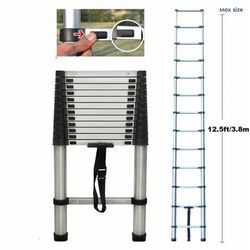 Anlegeleiter Klappleiter Stehleiter , rutschfeste Leitern diy Edelstahl Leiter EN131 (3,8m/12,5ft)