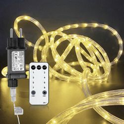 TolleTour LED Lichterschlauch LED Lichterkette 8 Modi IP65 Wasserdicht Lichtschlauch Außen Garten Party Weihnachten Deko Warmweiß 20M