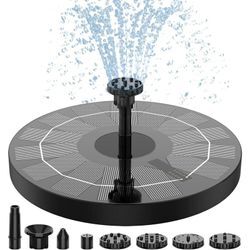 Sjqka - Solar Springbrunnen für Außen Verbesserter, Solarbrunnen für Draussen mit 6 Sprüh Effekten, Solar Teichpumpe Solar Schwimmender Fontäne Pumpe