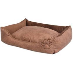 Bonnevie - Hundebett mit Kissen pu Kunstleder Größe s Beige CFW993503