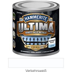 Metall-Schutzlack Ultima glänzend Verkehrsweiß ral 9016 250ml 5379709BaDe - Hammerite