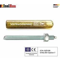 Isolbau - Verbundankerpatrone + Ankerstange set M8 M10 M12 M16 M20 M24 Mörtelpatrone Menge: 20 Stk. Größe: verank M10 + ans M10 x 190mm