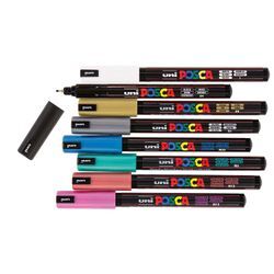 POSCA Metallic-Marker, extra fein, PC1MR, 8 Stifte