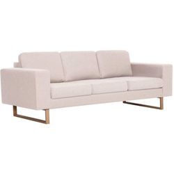 Vidaxl - 3-Sitzer-Sofa Stoff Cremeweiß