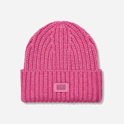 Breit gerippte UGG® Beanie für Kinder | UGG® EU in Pink, Größe O/S, Wolle