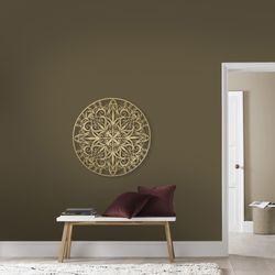 Wandbild ART FOR THE HOME "Mandala Rund", gold, B:80cm H:80cm T:1,2cm Ø:1,2cm, Metall, Bilder, Luxus Metal Art Wanddeko