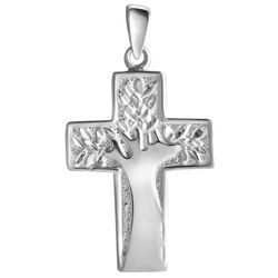 Ketten-Anhänger FIRETTI "Schmuck Geschenk Silber 925 Halsschmuck Anhänger Kreuz" Schmuckanhänger Gr. Silber 925 (Sterlingsilber), 1,24 g, silberfarben Damen