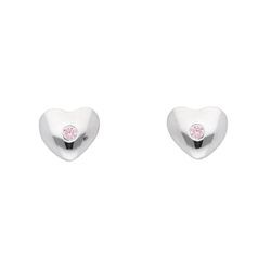 Paar Ohrhänger ADELIA´S "1 Paar 925 Silber Ohrringe / Ohrstecker Herz mit Zirkonia", rosa (rose), Ohrringe, Damen, Damen, Silber 925 (Sterlingsilber), 925 Sterling Silber mit Zirkonia Silberschmuck für Damen