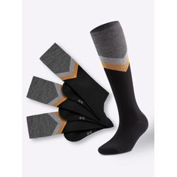 Socken WÄSCHEPUR Gr. 1/39, schwarz (schwarz-gemustert) Herren Socken