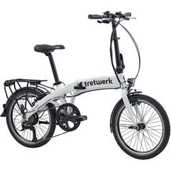 E-Bike TRETWERK "Akimbo" Gr. 32, weiß, E-Bikes, 32cm, 20 Zoll (50,80cm), Pedelec, Elektrofahrrad für Damen u. Herren