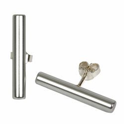 Paar Ohrstecker DEMARIE "eloxiertes Aluminium silberfarben", Damen, Gr. ONE-SIZE, Metall, silber (silbergrau), Ohrringe Ohrstecker