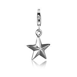 Charm-Einhänger NENALINA "Stern-Anhänger Star Party Astro 925 Silber", silber, Charms, Damen, ohne Stein, Silber 925 (Sterlingsilber)