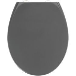 WC-Sitz WENKO "Samos", grau (dunkelgrau), B:37,5cm L:44,5cm, Duroplast, WC-Sitze, Mit Absenkautomatik