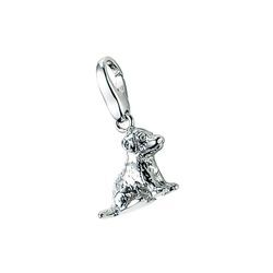 Charm-Einhänger GIORGIO MARTELLO MILANO "Hund sitzend, Silber 925" Charms silberfarben (silber) Damen