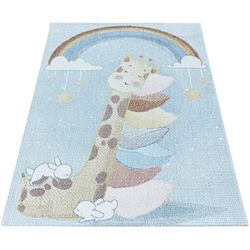 Kinderteppich AYYILDIZ TEPPICHE "LUCKY 3612", blau, B:160cm H:11mm L:230cm, Polypropylen (PP), Teppiche, Kinder Giraffe Motivteppich