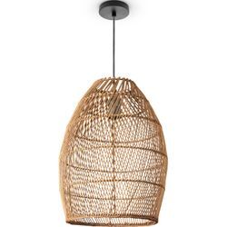 PACO HOME Pendelleuchte "VIHMA", braun, Ø 30cm H: 40cm, Lampen, Rattan Pendellampe Korb Esstischlampe Natürlich LED Boho Rustikal E27