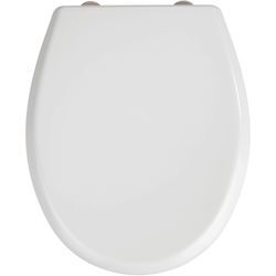 WC-Sitz WENKO "Gubbio", weiß, B:37cm L:44cm, Edelstahl, Kunststoff, WC-Sitze, Duroplast, mit Absenkautomatik