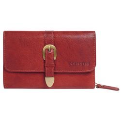 Geldbörse CHIEMSEE, rot, Leder, unifarben, leicht glänzend, casual, Kleinlederwaren, echt Leder