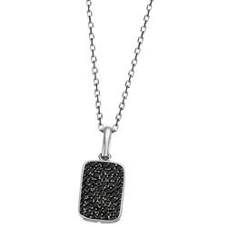 Kette mit Anhänger FIRETTI "Schmuck Geschenk Silber 925 Halsschmuck Halskette Ankerkette Pavé", silber (silberfarben, schwarz), Halsketten, Damen, Silber 925 (Sterlingsilber), L: 45cm B: 1,2mm, mit Zirkonia (synth.), B:1,2mm